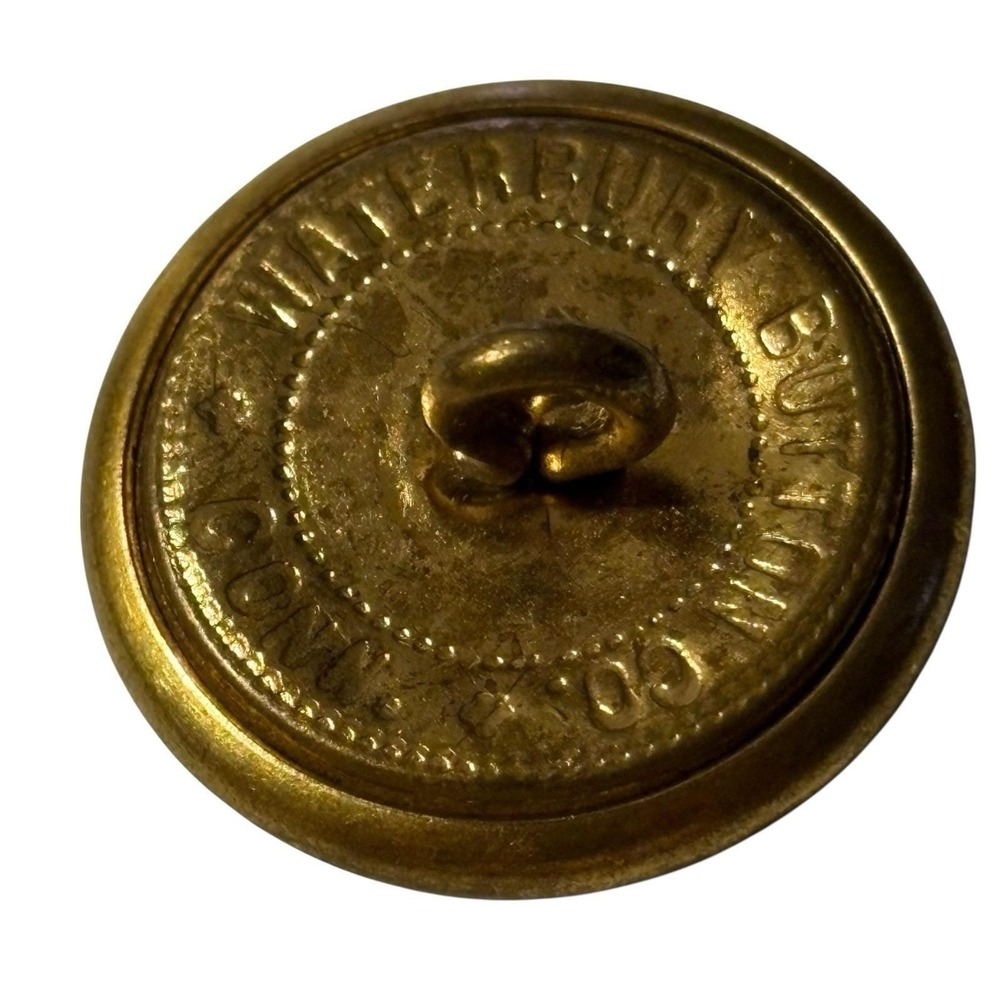 VTG Winged Foot Waterbury Button Co Buttons Brass Military Uniform Conn Set Of 2 - Picture 9 of 10